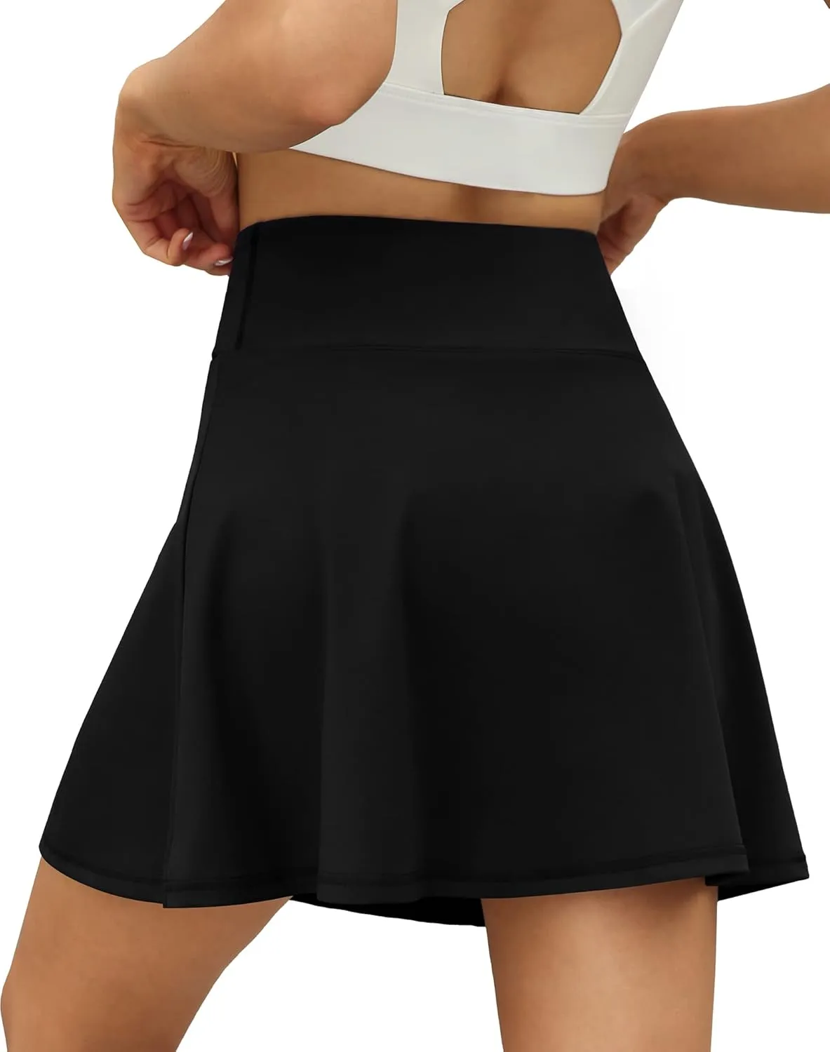 LouKeith Tennis Skirts for Women Pleated Crossover High Waisted Athletic Workout Golf Skorts Skirts with Shorts Pocket