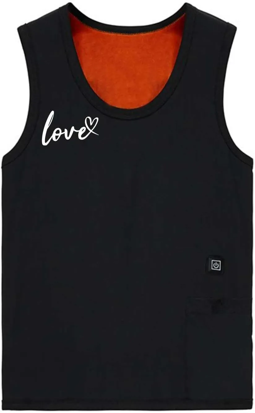 Men and Womens Heated Tank Tops Fall Winter Unisex Fleece Lining Warm Waistcoat 3-Heating Base Vest Undershirt Tops
