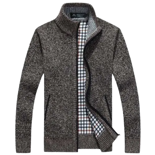 Men Winter Thick Faux Fur Wool Sweater Cardigan Jackets