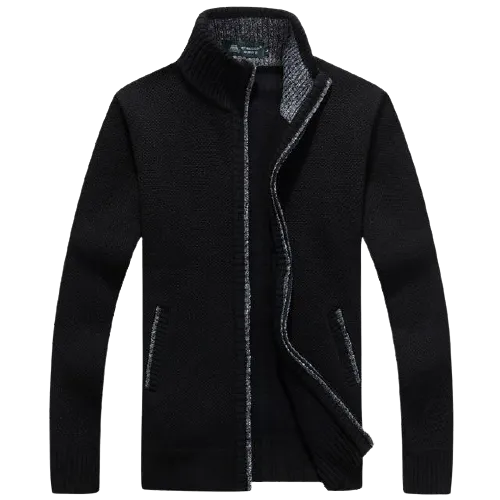 Men Winter Thick Faux Fur Wool Sweater Cardigan Jackets