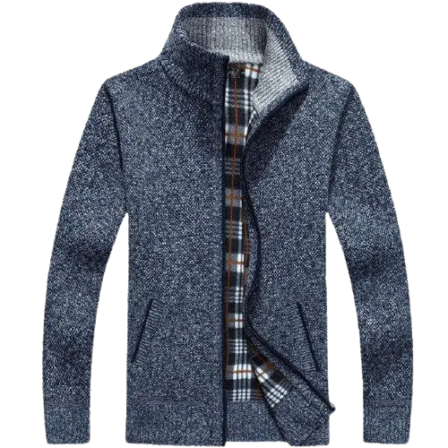 Men Winter Thick Faux Fur Wool Sweater Cardigan Jackets