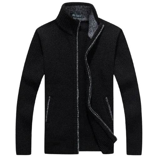 Men Winter Thick Faux Fur Wool Sweater Cardigan Jackets