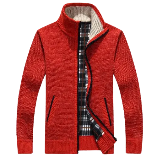Men Winter Thick Faux Fur Wool Sweater Cardigan Jackets