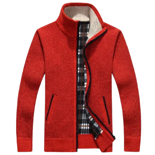 Men Winter Thick Faux Fur Wool Sweater Cardigan Jackets