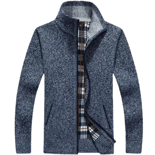 Men Winter Thick Faux Fur Wool Sweater Cardigan Jackets
