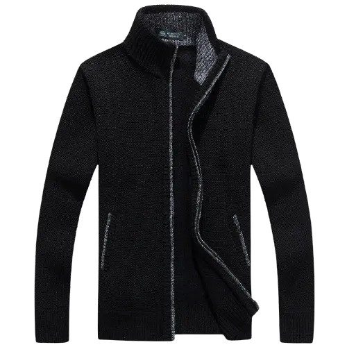 Men Winter Thick Faux Fur Wool Sweater Cardigan Jackets