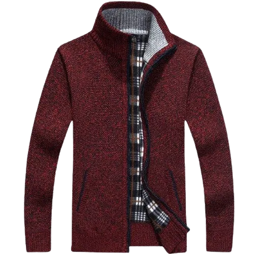 Men Winter Thick Faux Fur Wool Sweater Cardigan Jackets