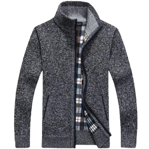 Men Winter Thick Faux Fur Wool Sweater Cardigan Jackets