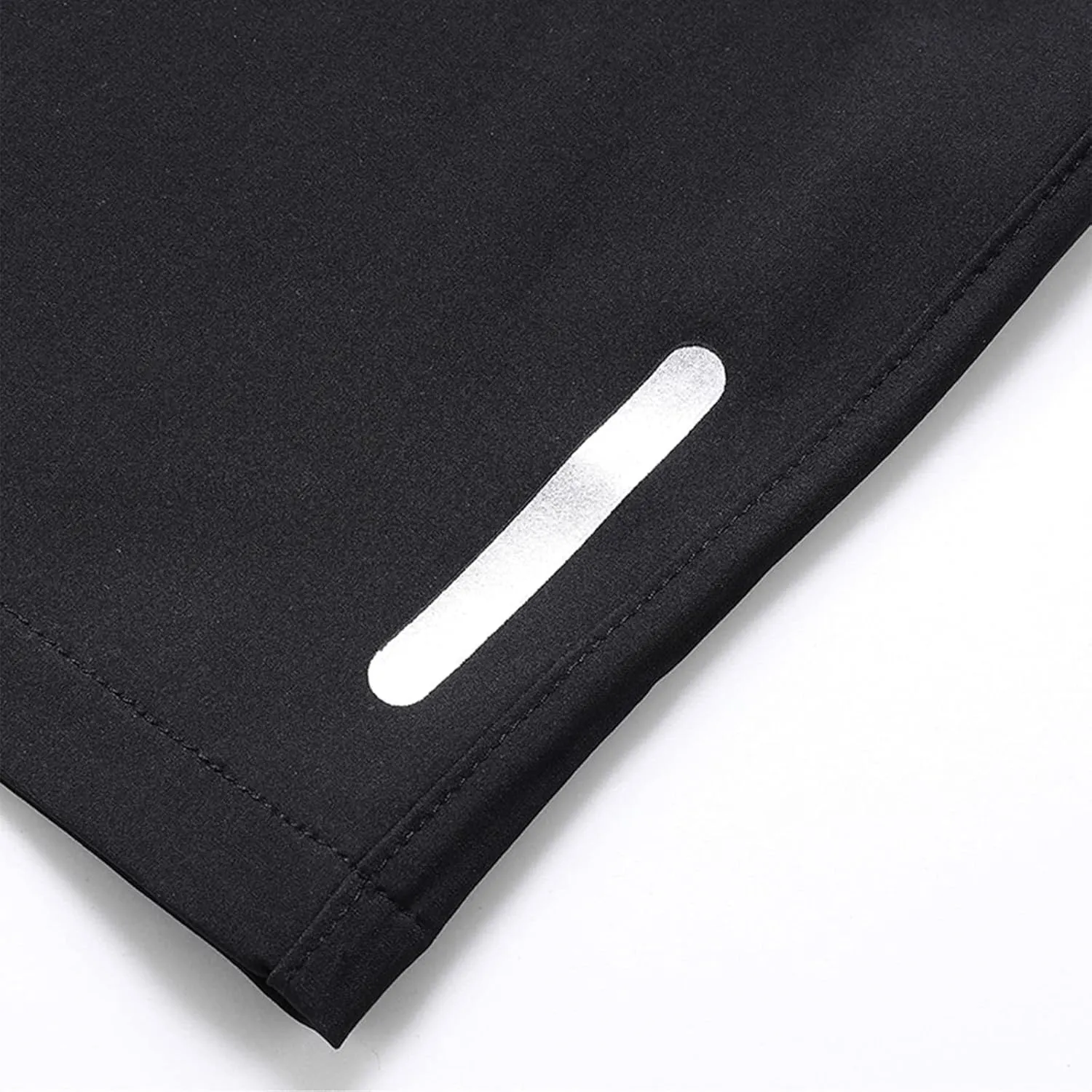 Mens Athletic Reflective Running Shorts Quick Dry Summer Drawstring Shorts Elastic Waist Training Shorts with Zip Pockets