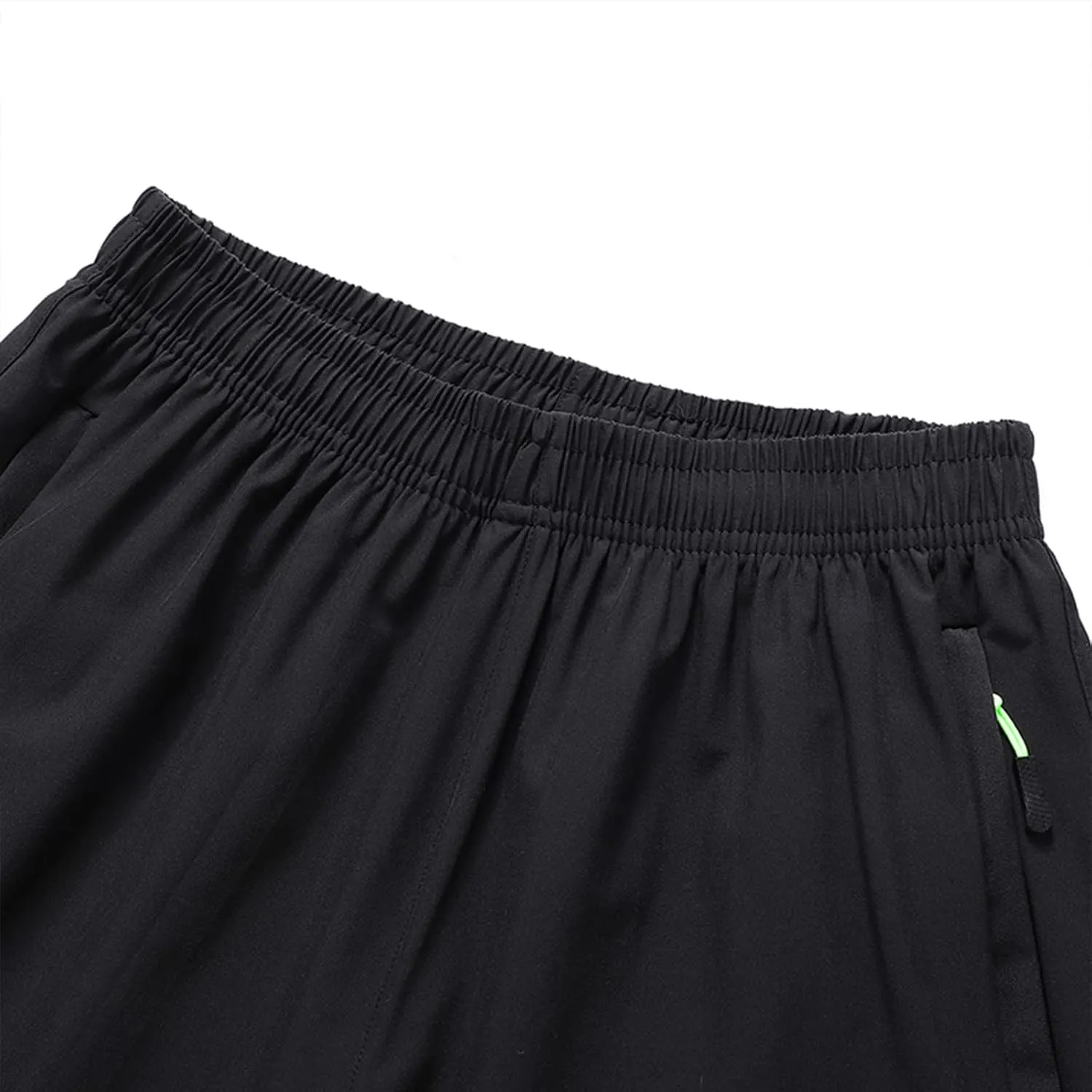 Mens Athletic Reflective Running Shorts Quick Dry Summer Drawstring Shorts Elastic Waist Training Shorts with Zip Pockets