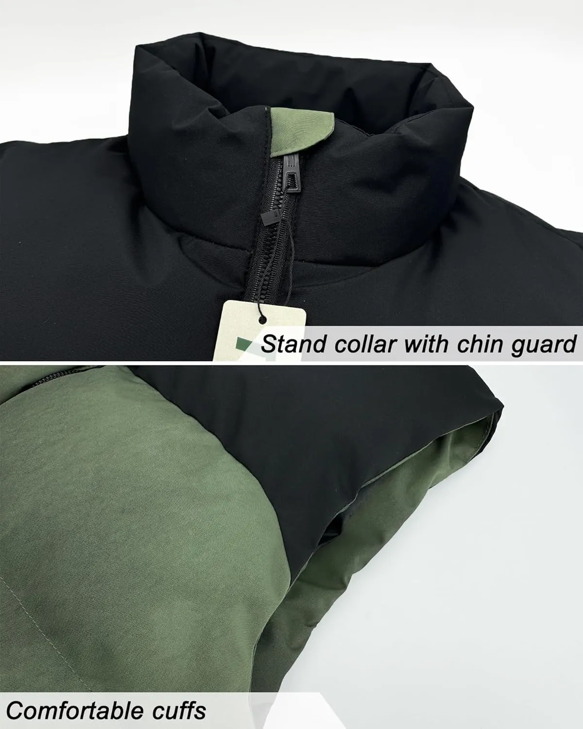 Men's Quilted Puffer Vest Sleeveless Warm Jacket Winter Water-Resistant Outdoor Puffy Vest Sizes M to 3XL