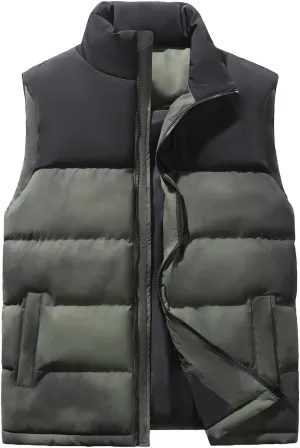 Men's Quilted Puffer Vest Sleeveless Warm Jacket Winter Water-Resistant Outdoor Puffy Vest Sizes M to 3XL
