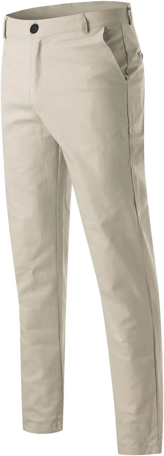 Mens Slim Fit Skinny Chino Pants Solid Tapered Stretchy Casual Trousers for Men Comfort Flat Front Dress Pants for Work