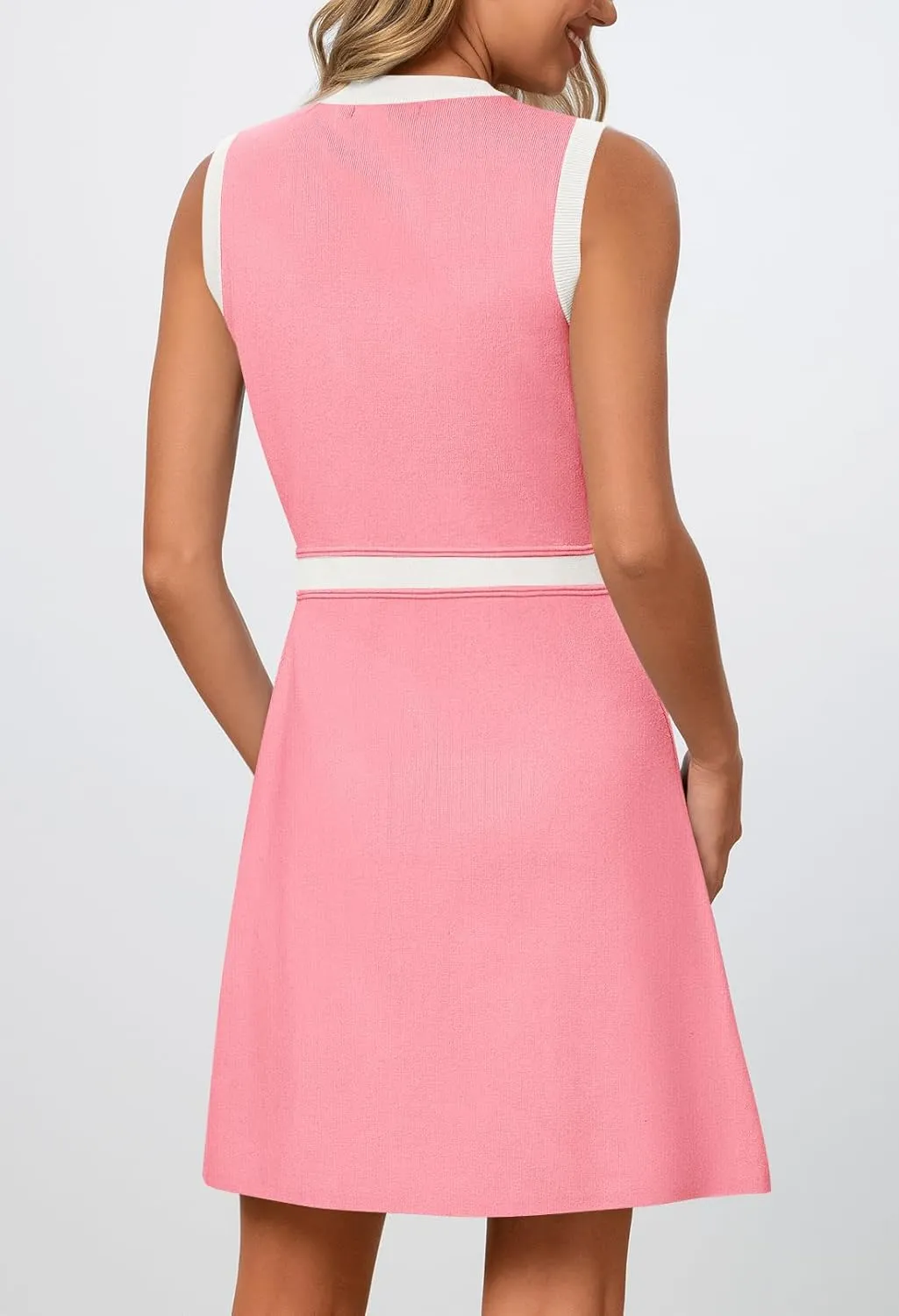 MEROKEETY Women's Formal Work Mini Dress Casual Summer Sleeveless Elegant Button Bussiness Office Outfits