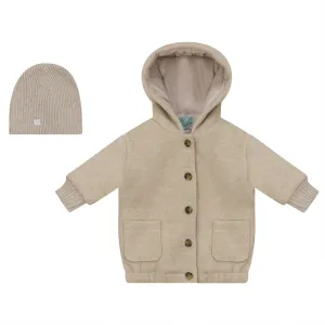 Mini P Oatmeal Ribbed Wool Jacket