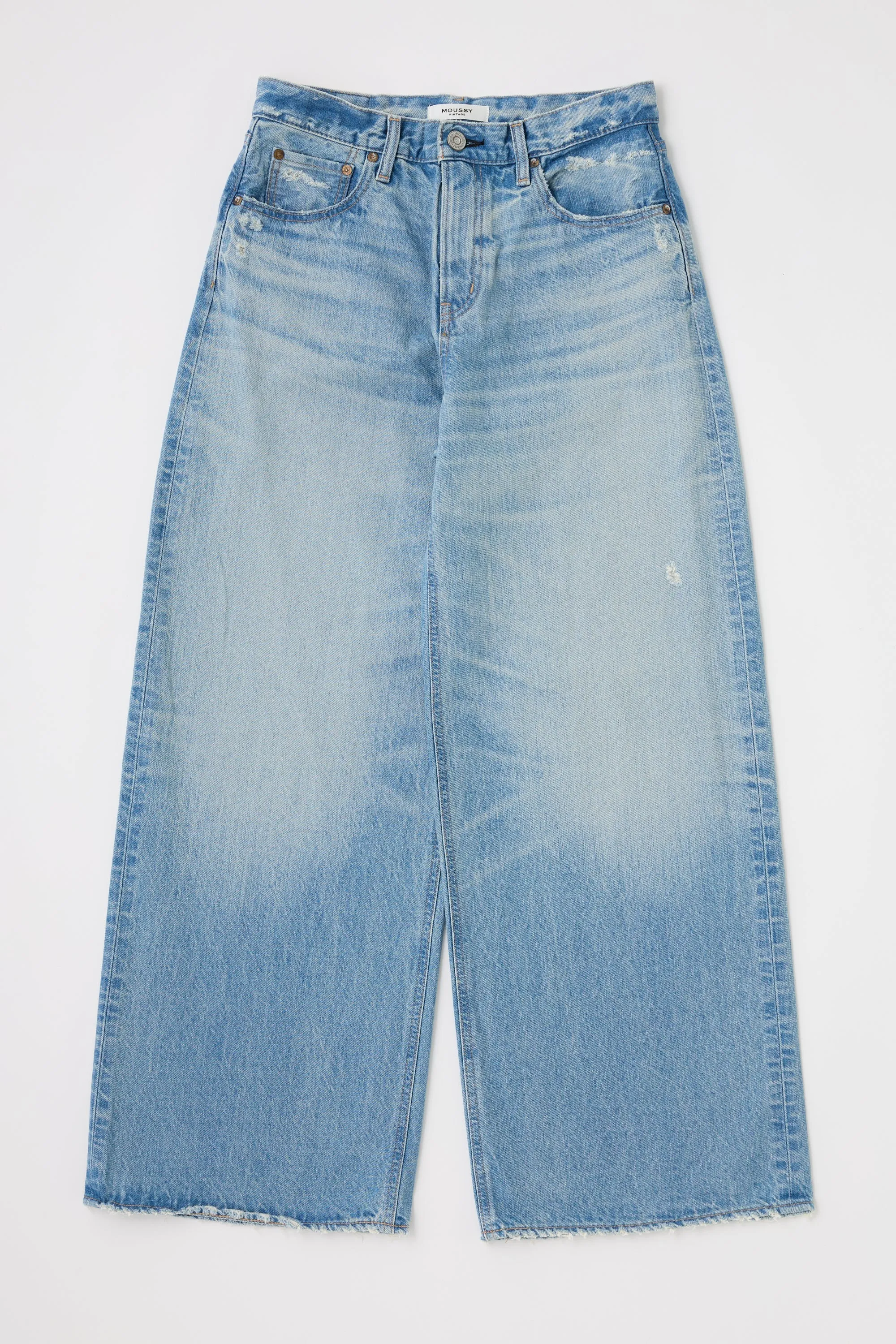 Moussy Lowell Super Wide Jeans - Light Blue