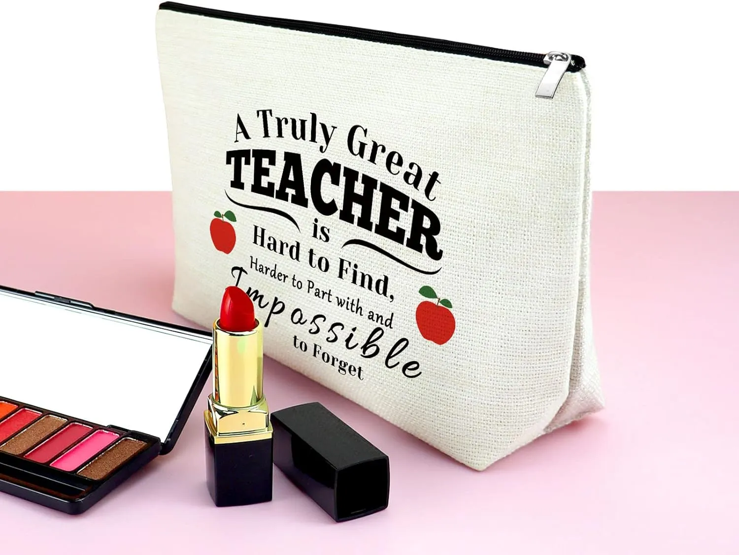 Mxrymvu Teacher Makeup Bag Teacher Appreciation Gift Thank You Present Cosmetic Bag Retirement Gifts for Women Christmas Birthday Teachers Day Thanksgiving Graduation Present