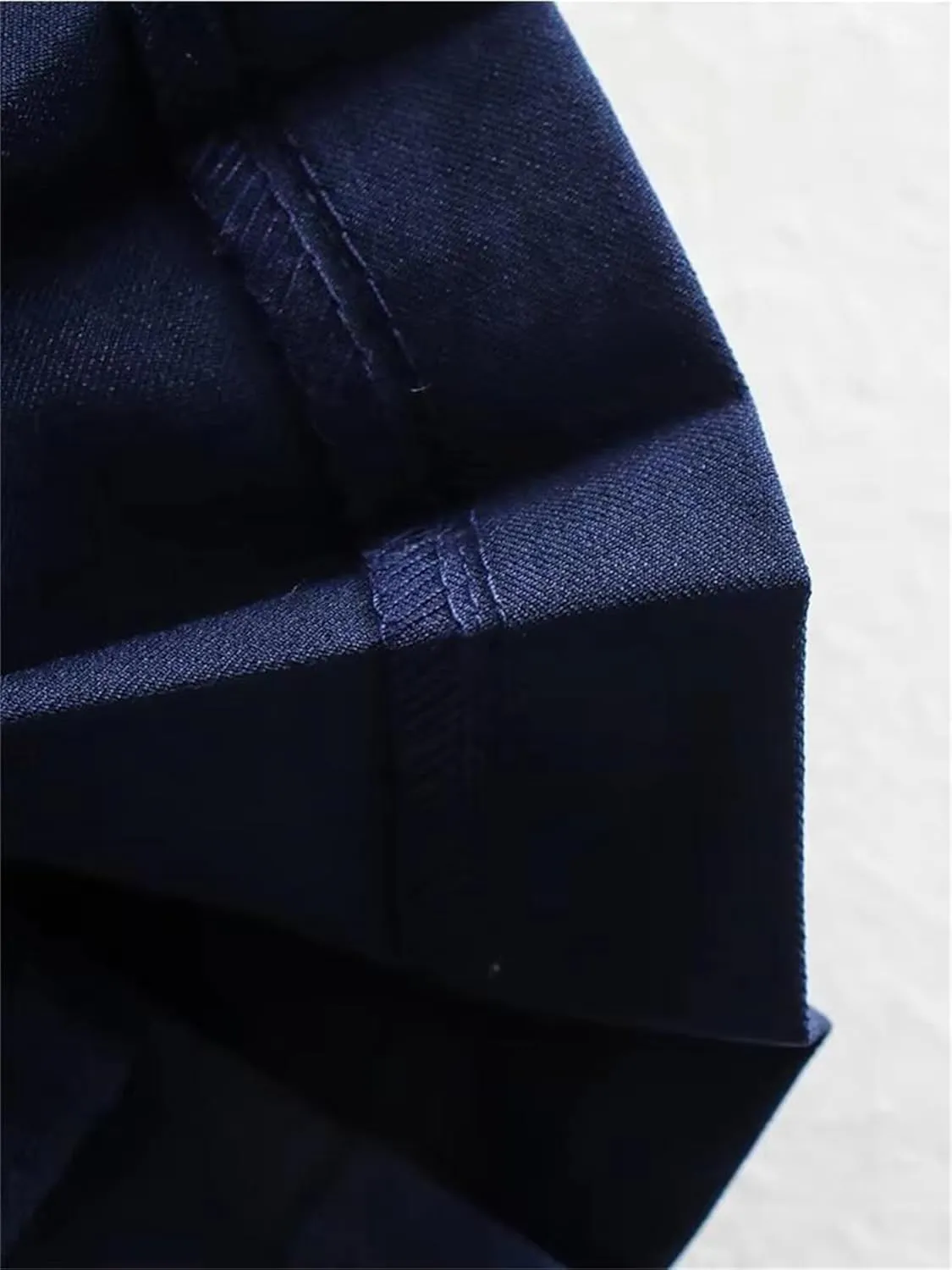 Navy Blue Pleated Mini Skirt for Women Vintage High Waist Preppy Style Spring/Summer