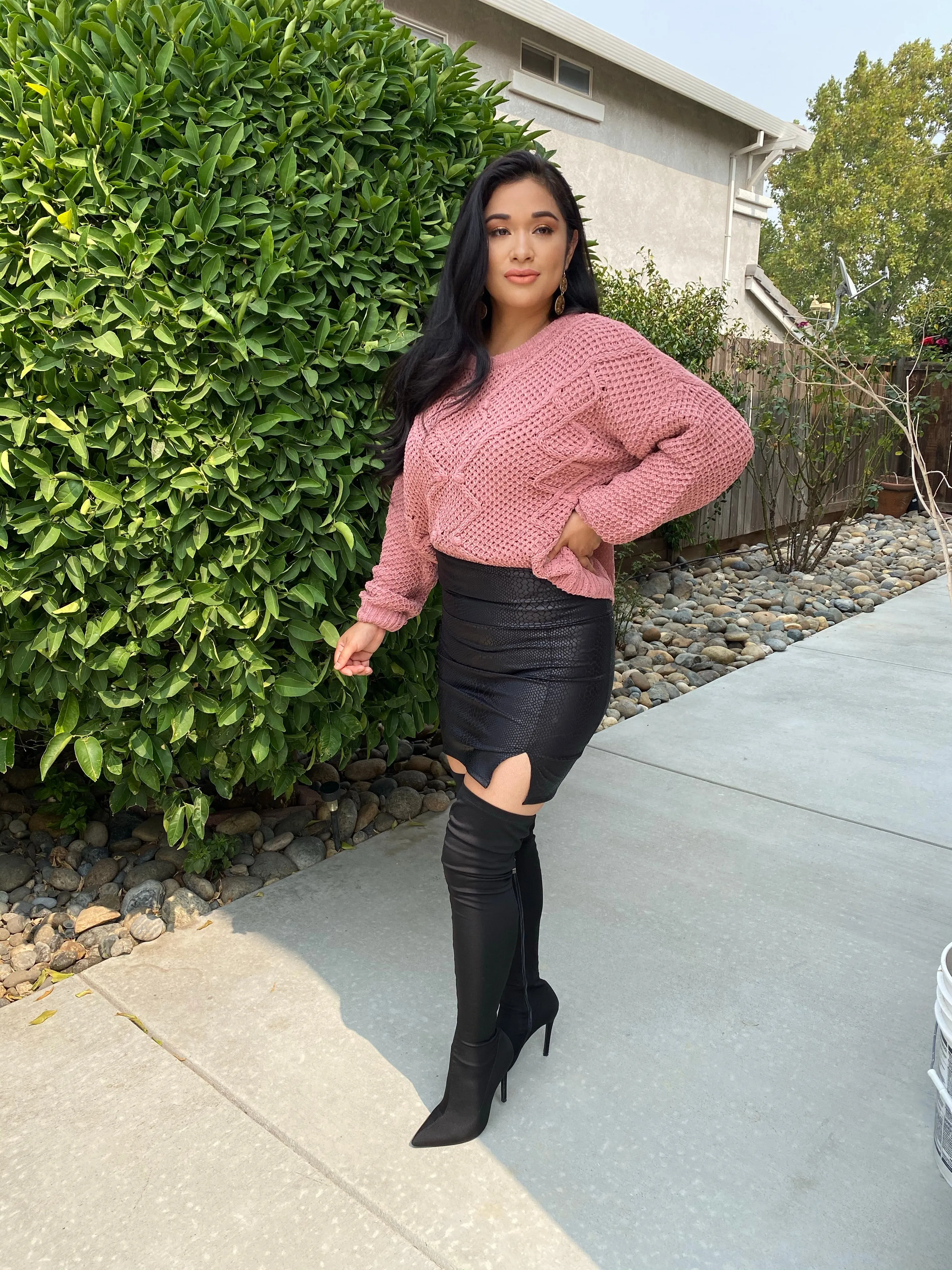 Nora Cable Knit Sweater (muave)