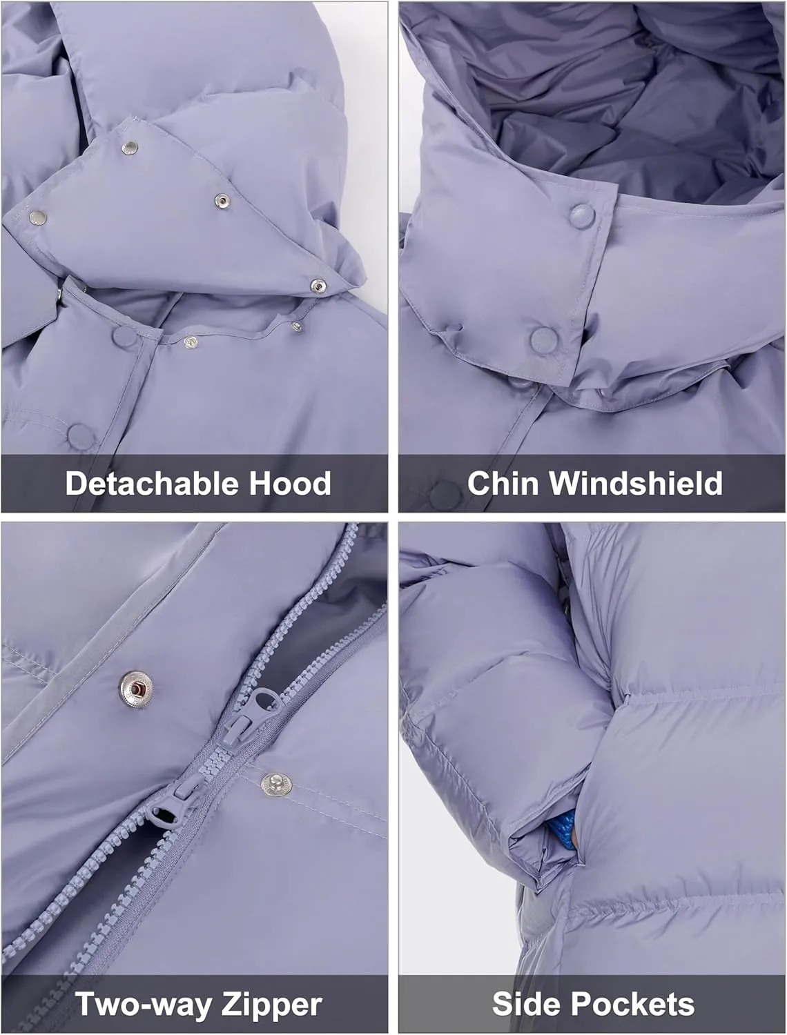 Orolay Women's Winter Down Jacket Puffy Puffer Jacket Warm Coat with Detachable Hood