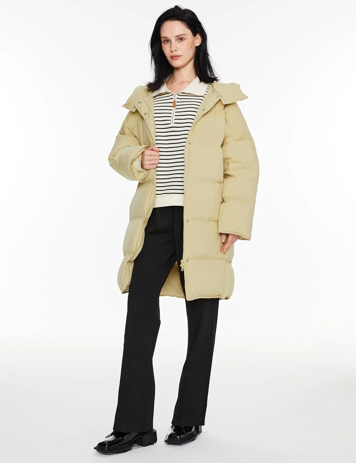 Orolay Women's Winter Down Jacket Puffy Puffer Jacket Warm Coat with Detachable Hood