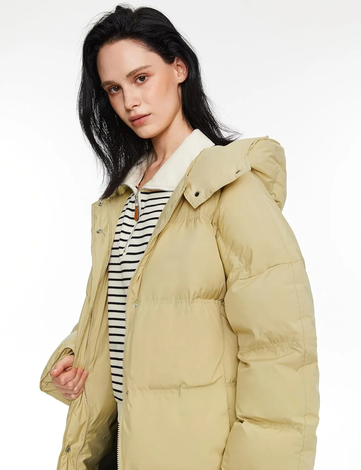Orolay Women's Winter Down Jacket Puffy Puffer Jacket Warm Coat with Detachable Hood