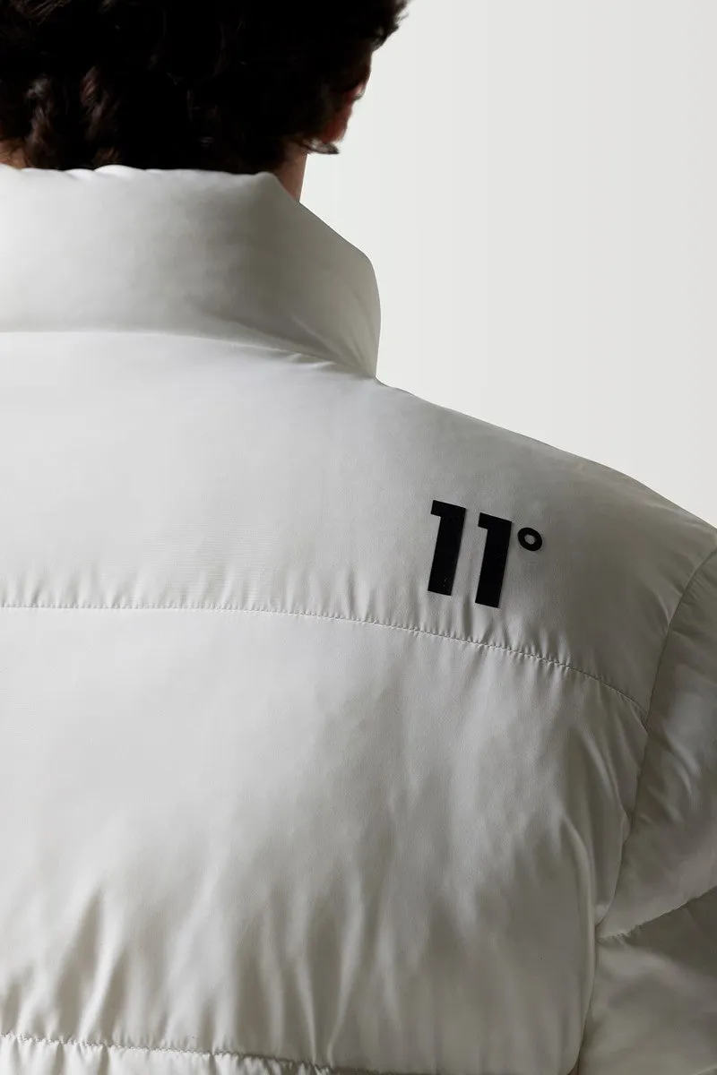 Panel Puffer Jacket - White