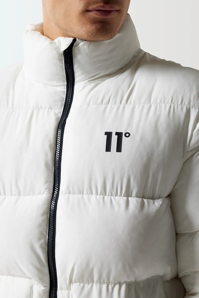 Panel Puffer Jacket - White