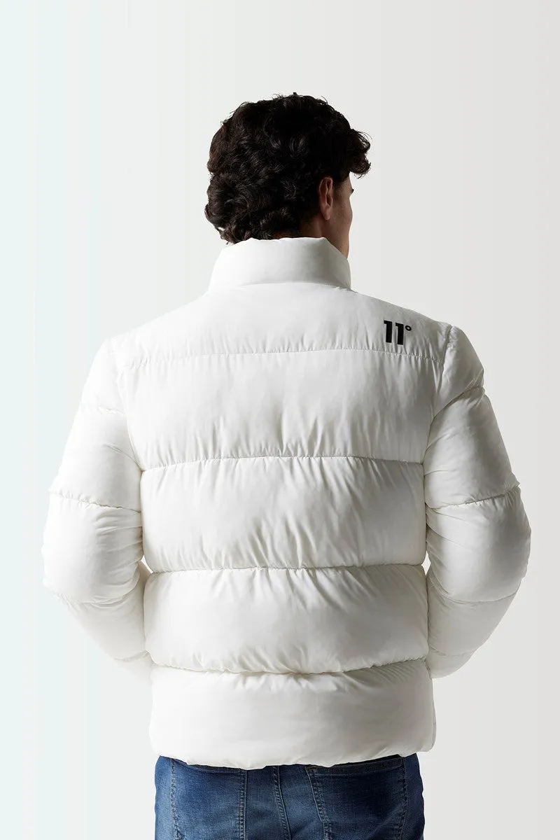 Panel Puffer Jacket - White