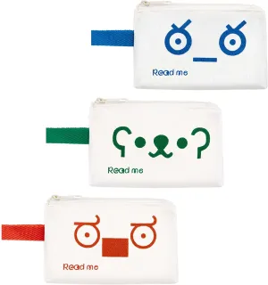 popgear Samll Canvas Cosmetic Bags, Cute Emoji Coin Purse, Organize for Cosmetics, Coin, Accessories, for Women Girl Gift, 3 Colors, 3 Packs