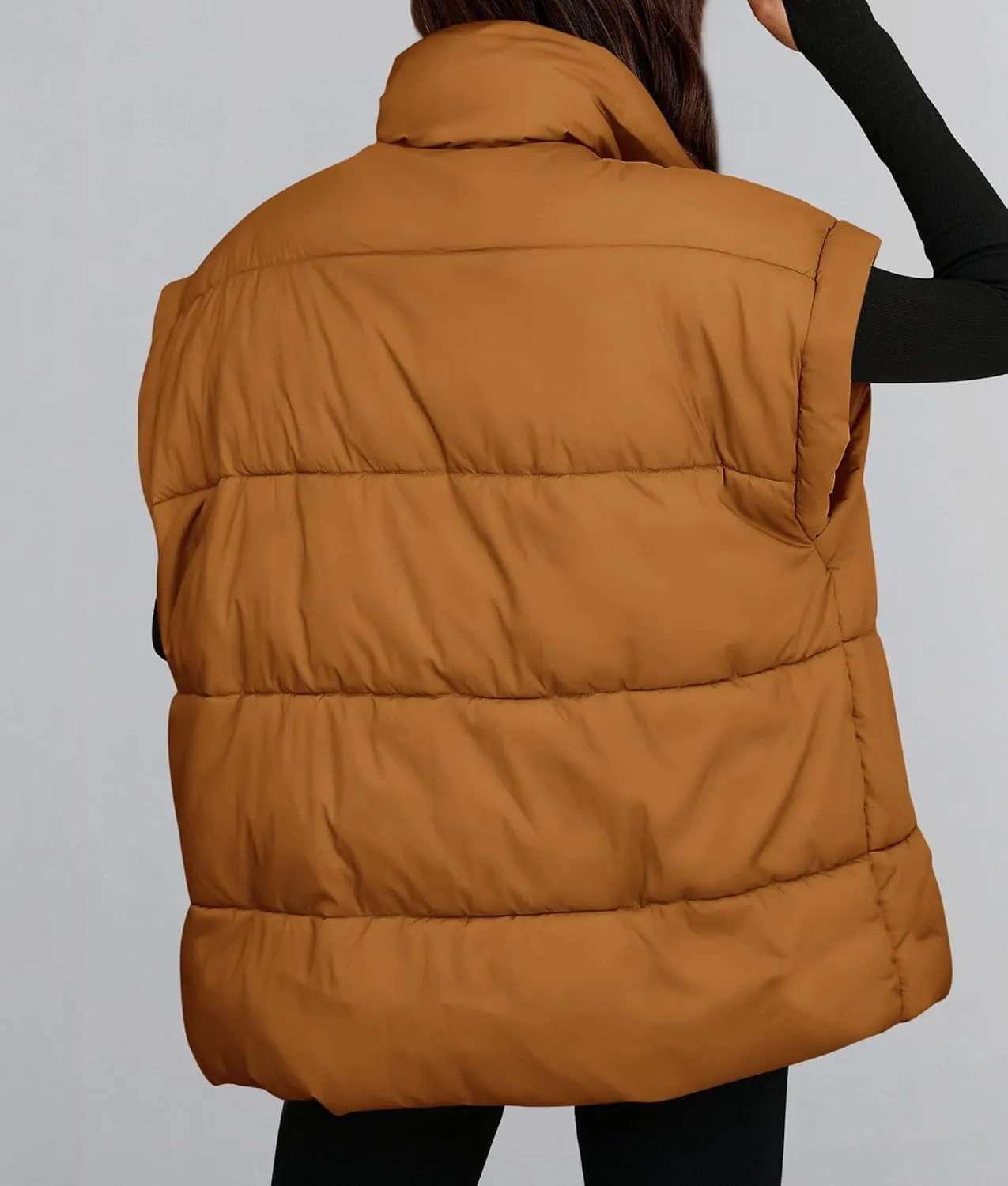 PRETTYGARDEN Women's Puffer Vest Fall Casual Stand Collar Lightweight Sleeveless Zip Up Padded Jackets Outerwear