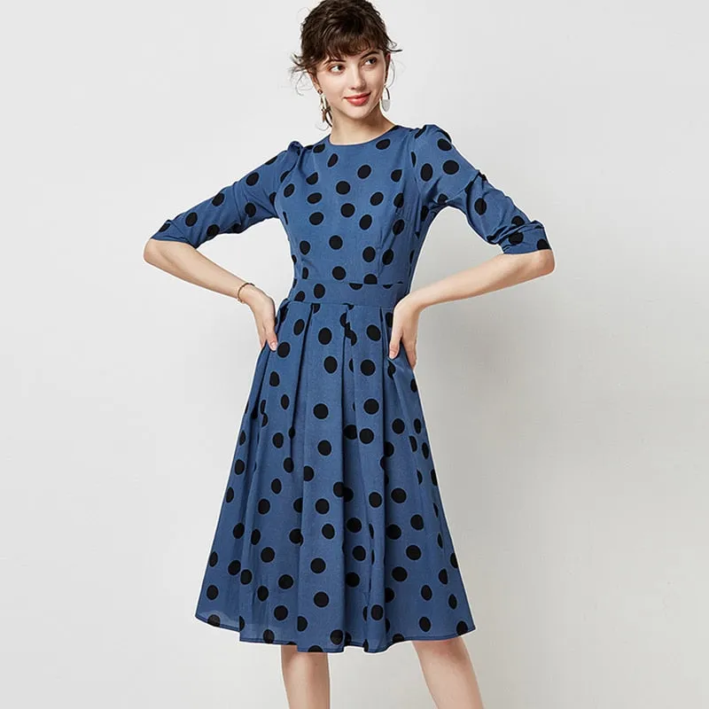 Printed Dress For Women Vintage Elegant Three