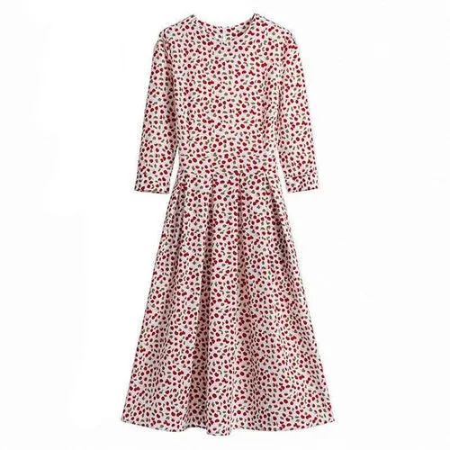 Printed Dress For Women Vintage Elegant Three
