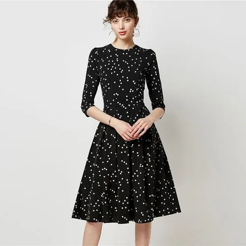 Printed Dress For Women Vintage Elegant Three