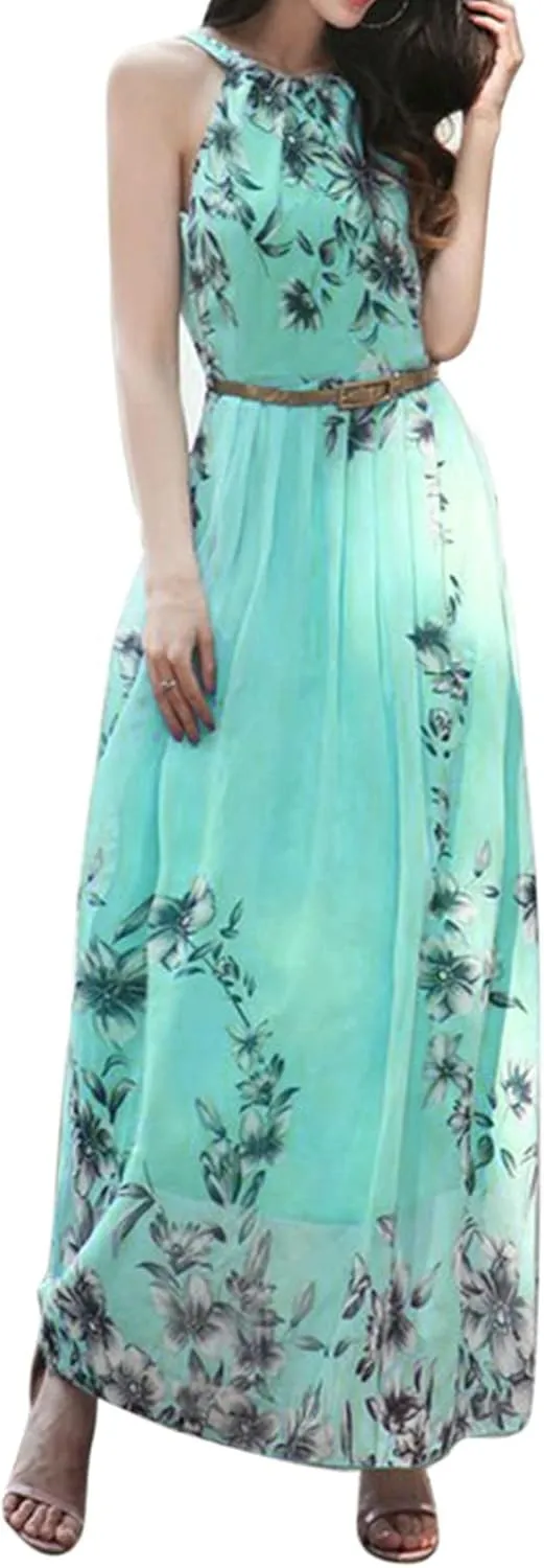 PTOLOCIF Women's Summer Bohemian Print Chiffon Women's Striped Elegant Short Sleeve Wear to Work Casual Pencil Dress with