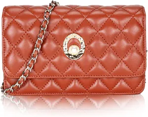 Quilted Sheepskin Shoulder Bag for Women Soft Comfortable Ladies Clutch Stylish Elegant Women's Crossbody Purse