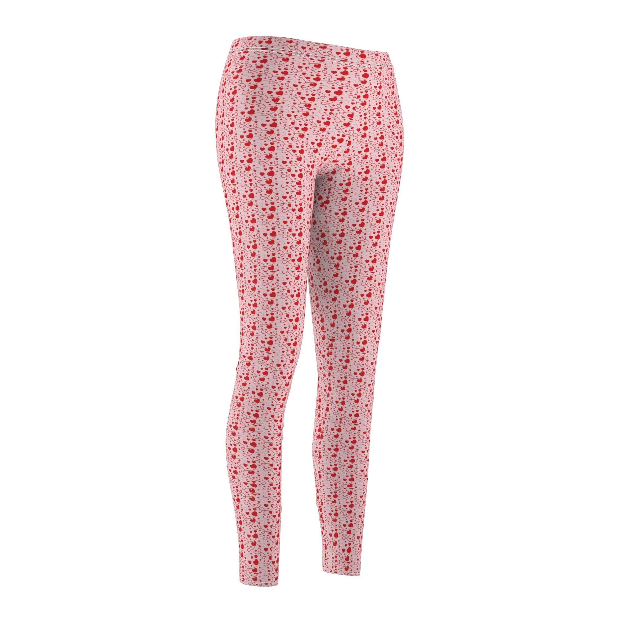 Red Hearts Women's Casual Leggings Stylish, Comfortable High-Waisted Yoga Pants for Everyday Wear, Workout, and Lounge – Perfect Gift Idea for Her – Available in Plus Sizes