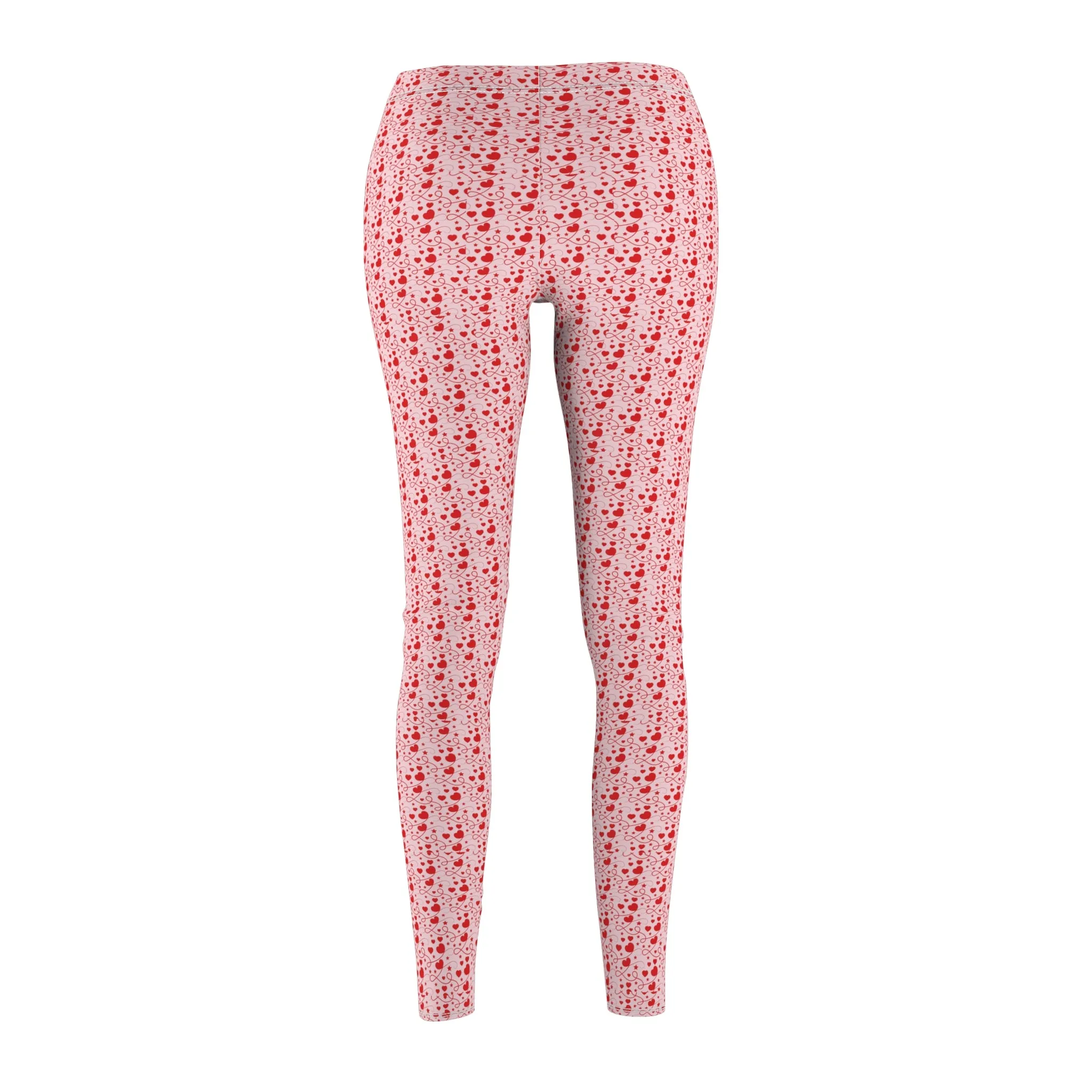 Red Hearts Women's Casual Leggings Stylish, Comfortable High-Waisted Yoga Pants for Everyday Wear, Workout, and Lounge – Perfect Gift Idea for Her – Available in Plus Sizes