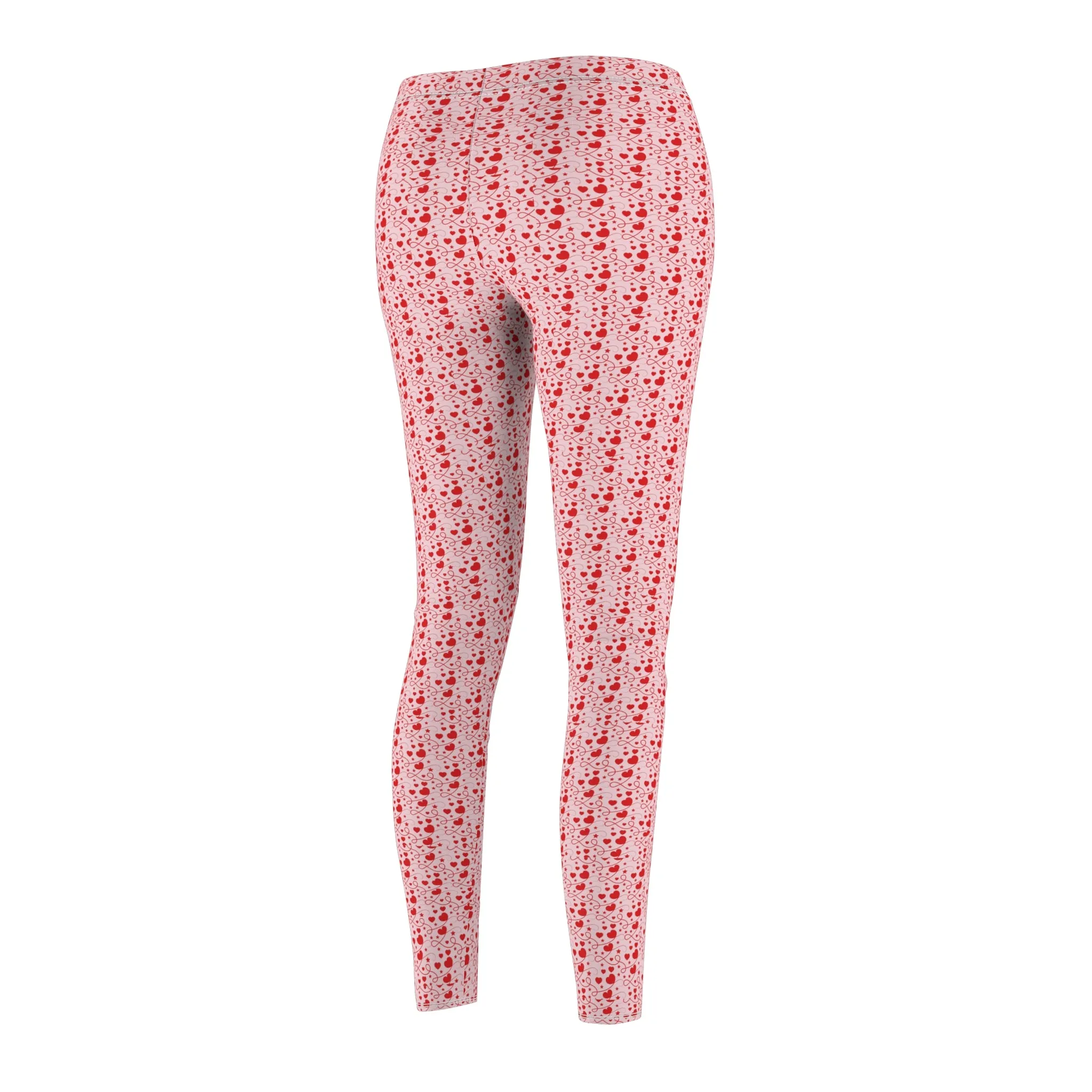 Red Hearts Women's Casual Leggings Stylish, Comfortable High-Waisted Yoga Pants for Everyday Wear, Workout, and Lounge – Perfect Gift Idea for Her – Available in Plus Sizes