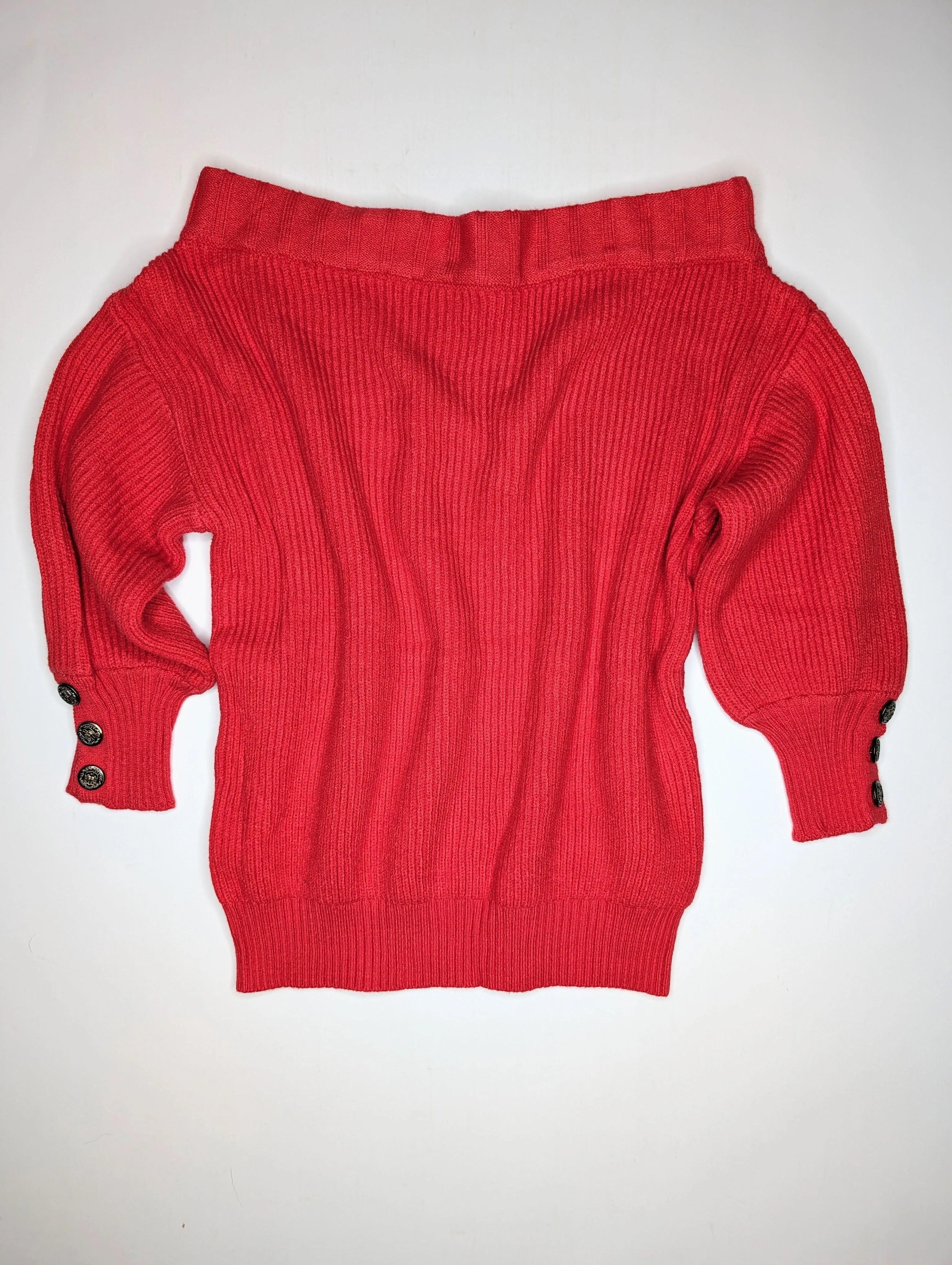 Red Off The Shoulder Sweater