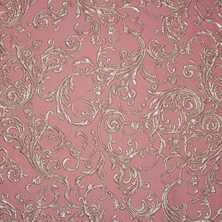 Rouge Pink & Gold Metallic Mixed Fibre Cloqué