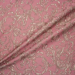 Rouge Pink & Gold Metallic Mixed Fibre Cloqué
