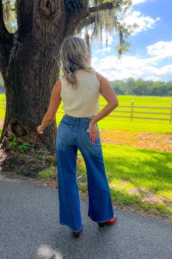 Samantha Medium Wash Wide Leg Denim