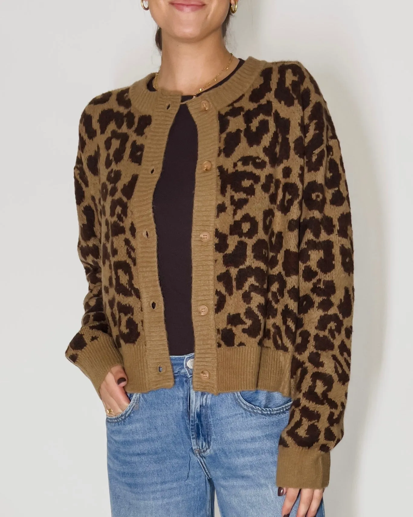 Savannah Cheetah Print Sweater Cardigan