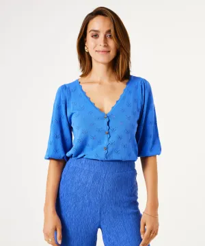SCALLOP DAZZLING BLUE CARDI