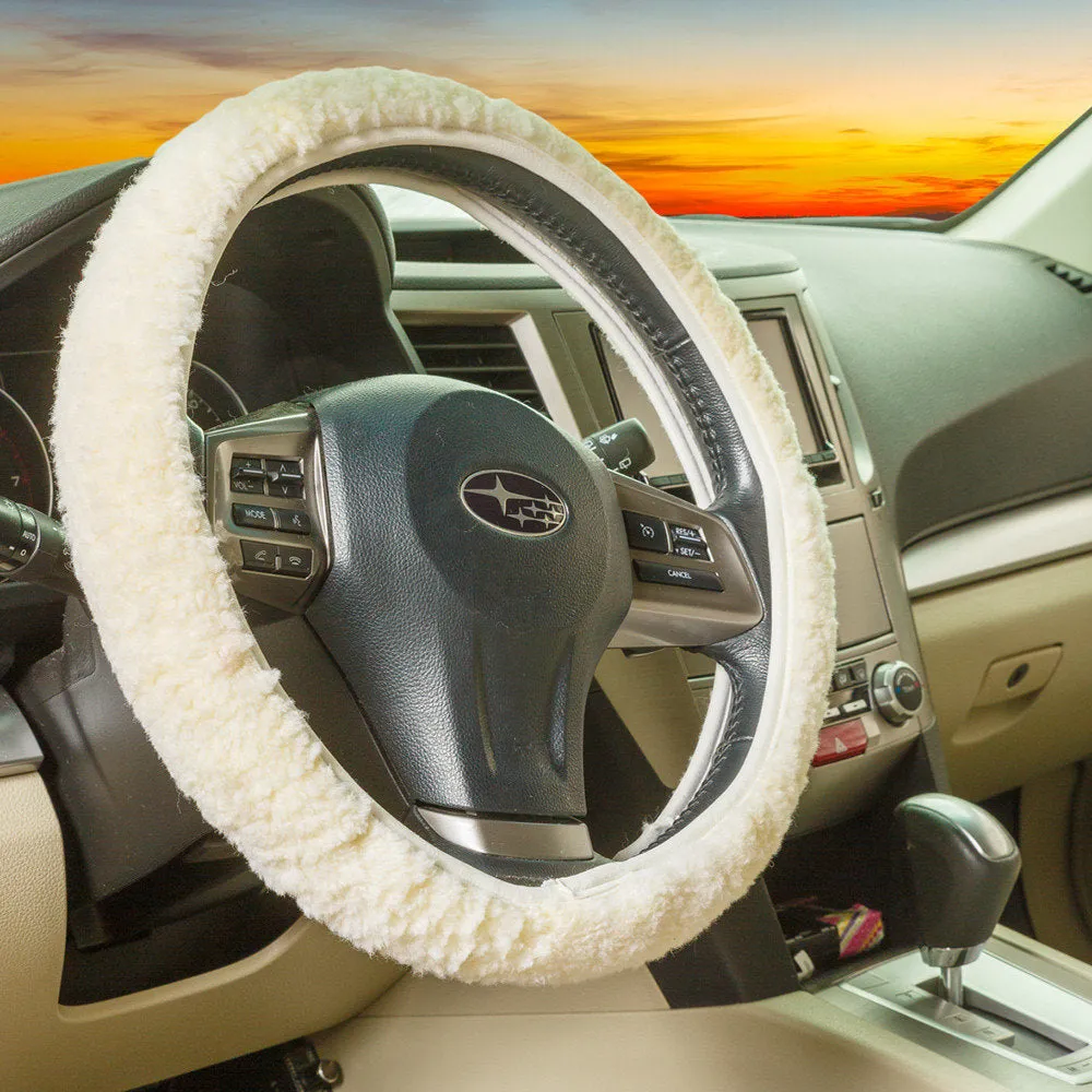 Sheepskin steering wheel cover