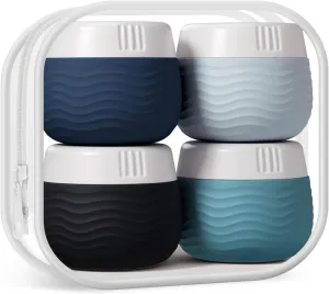 Silicone Cream Jars, TSA Approved Travel Size Containers, Leak-proof Travel Essentials/Accessories with Lid for Cosmetic Face Body Cream (4 Pack)