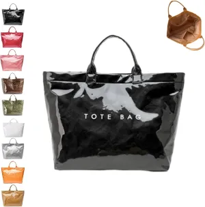 Stellaya Tote Bag, Women's Letters Print Tote Bag, Pvc Clear Tote Bag for Women, Fashionable Leopard Print Tote Bag
