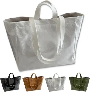 Stellaya Womens Letters Print Tote Bag, Stellaya PVC Tote Bag, PVC Large Kraft Paper Bag for Women