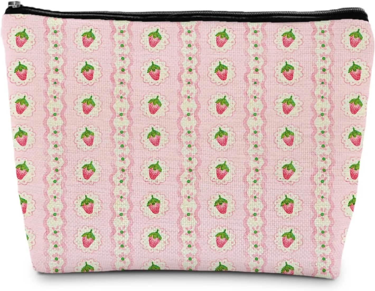 Strawberry Makeup Bag, Strawberry Gifts for Women, Pink Coquette Makeup Bag, Cute Cosmetic Bag for Women, Pink Makeup Bag, Strawberry Accessories, Fruit Lover Gifts